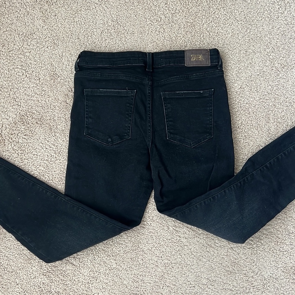 Zara Black Skinny Jeans Frayed Hem size 8 - Picture 4 of 4